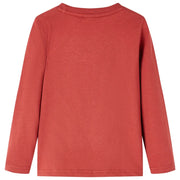 Maglietta per Bambini a Maniche Lunghe Rosso Bruciato 92 13029