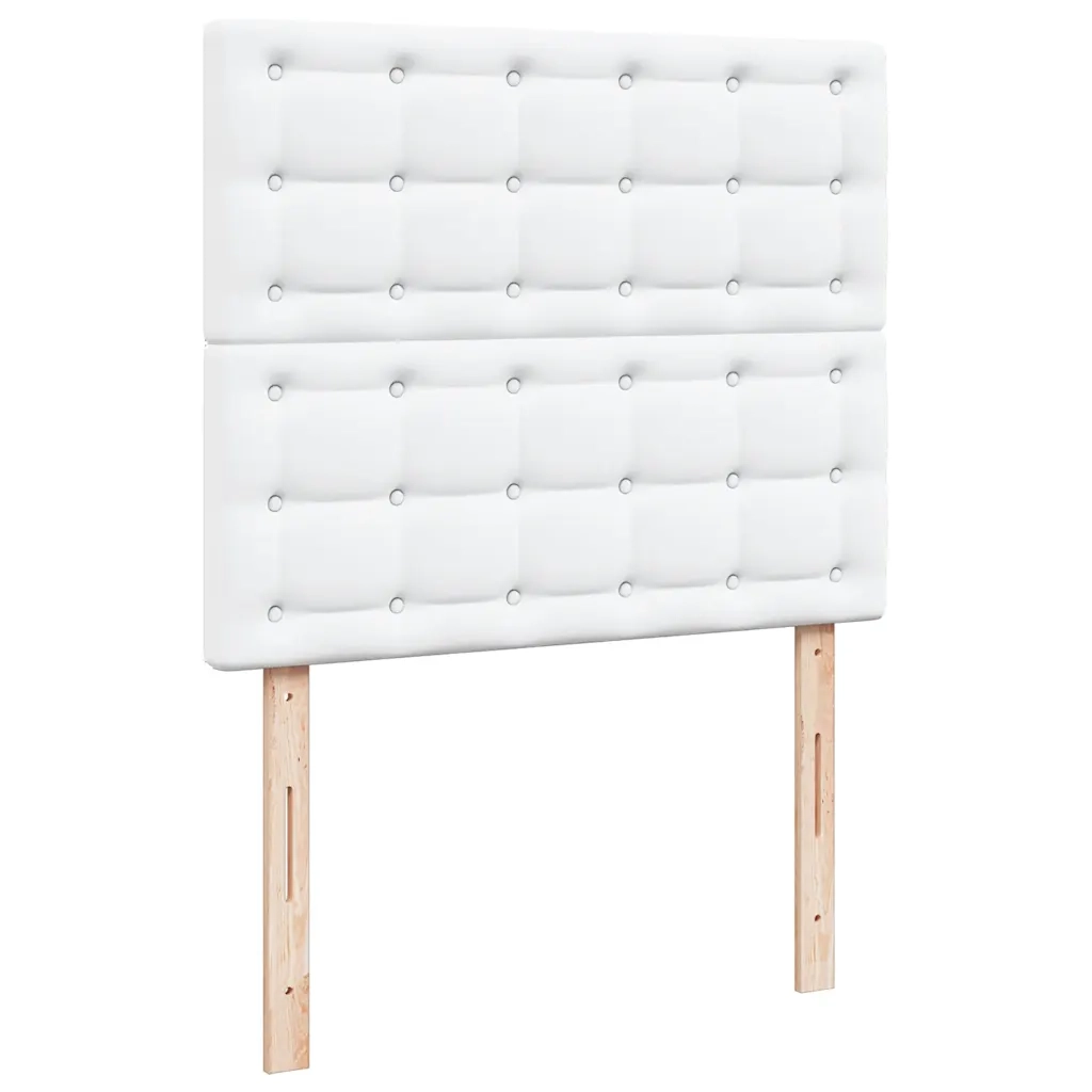 Struttura Letto Pouf con Materasso Bianco 120x190 cm Similpelle 3312992