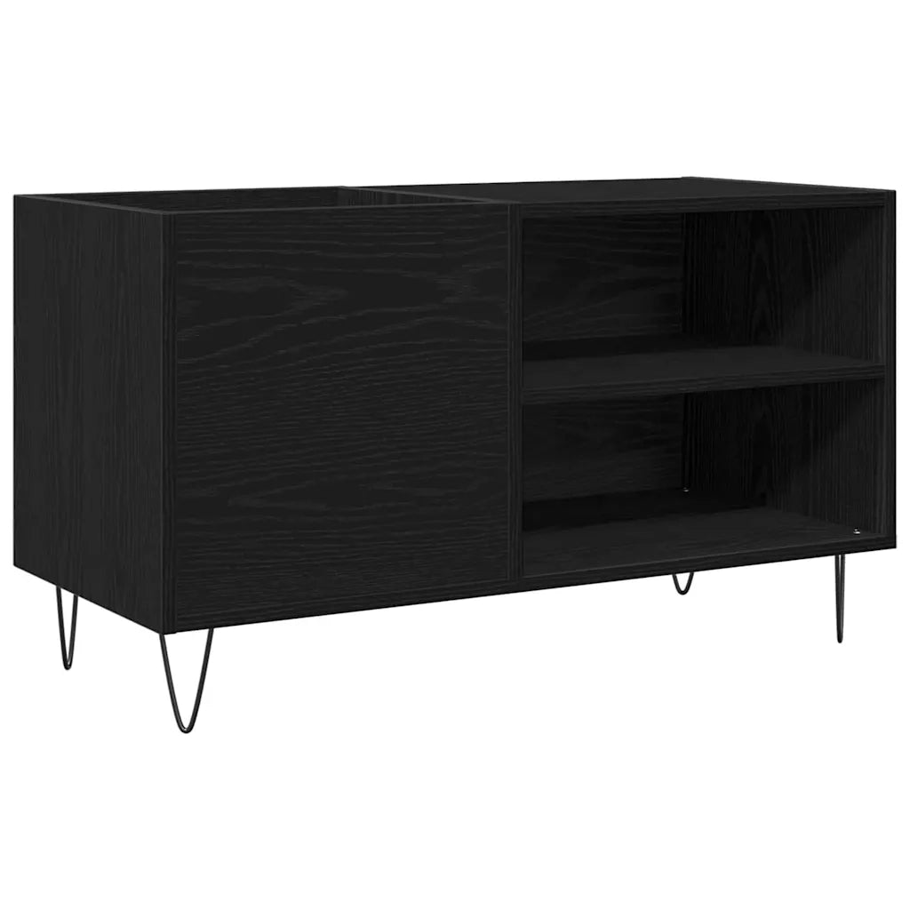 Mobile porta vinili con lo scaffale Rovere Nero 85 x 38 x 48 cm 862897