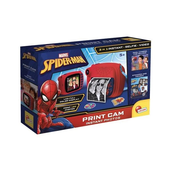 Fotocamera istantanea lisciani 104024 spiderman 3in1 red e blu