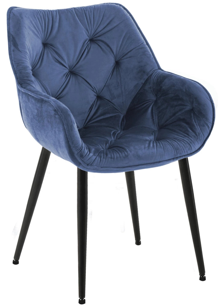 Sedia Tanna in velluto blu