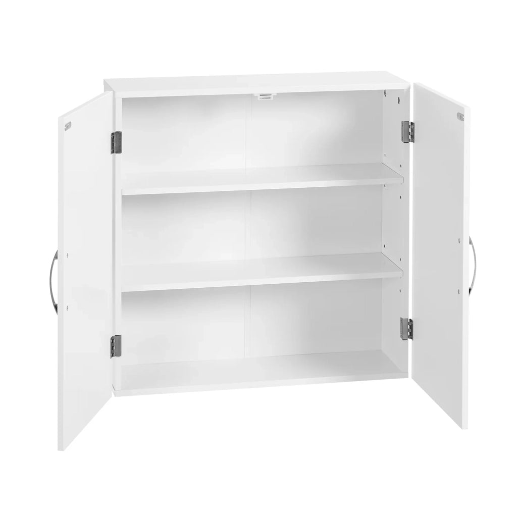 Mobiletto pensile per bagno con 2 ante e 2 ripiani regolabili 60 x 18 x 60 cm stile scandinavo bianco opaco 12_0006492