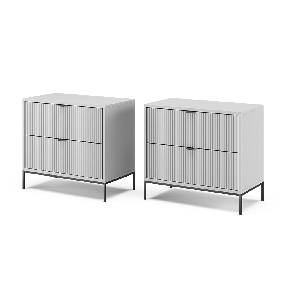 Vicco Comodino camera da letto Grigio 36 x 60 cm Set di 2