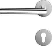 Set di maniglie per porte in acciaio inossidabile con maniglia per porte e set di maniglie per porte in acciaio inossidabile con maniglia per porte e stantuffo, argento, 2 set - S02-103 e S02-103C