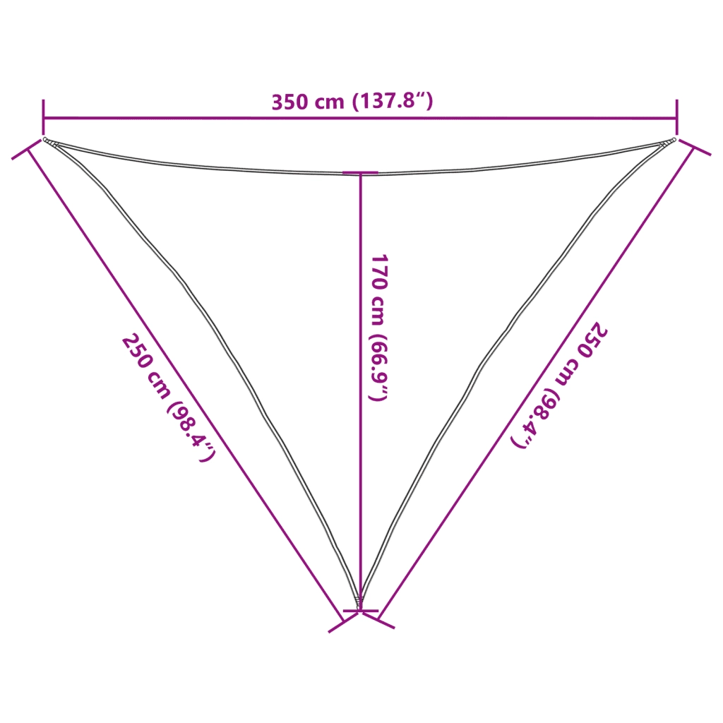 Vela Parasole 160 g/m² Crema 2,5x2,5x3,5 m in HDPE 311196