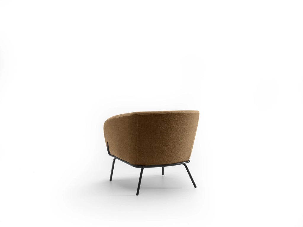 Poltrona da Salotto o da Camera Sherry 75x74x69 cm in Velluto Marrone