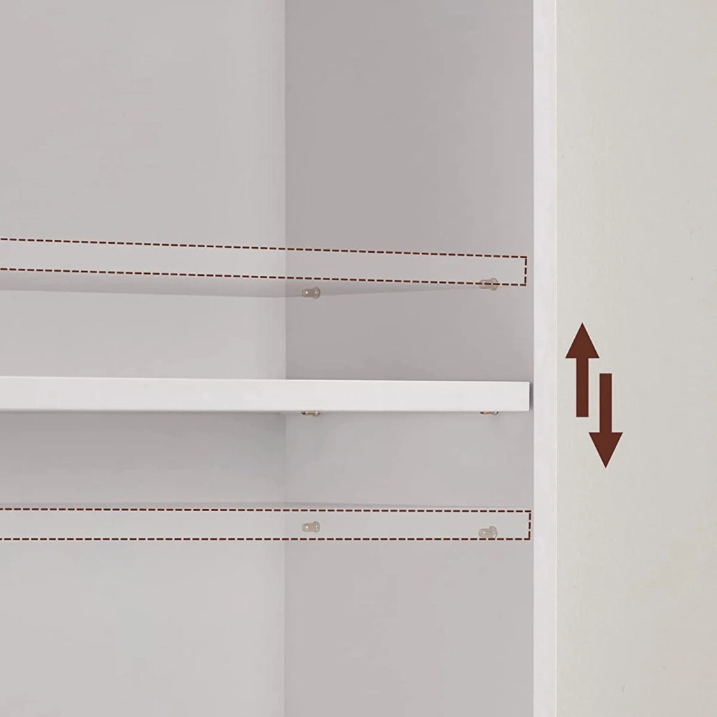 Libreria/mobile contenitore a 6 ripiani per soggiorno ufficio camera da letto stile scandinavo 40 x 24 x 1785 cm bianco 12_0004250