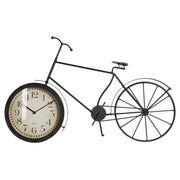 Orologio da tavolo in metallo nero 37 cm a forma di bicicletta in stile retrò moderno