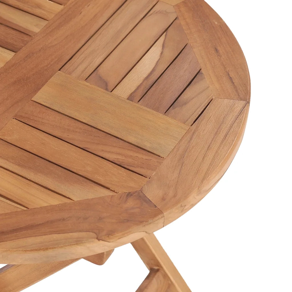 Tavolo da Giardino | Tavolino da esterno Pieghevole 45 cm in Legno Massello di Teak