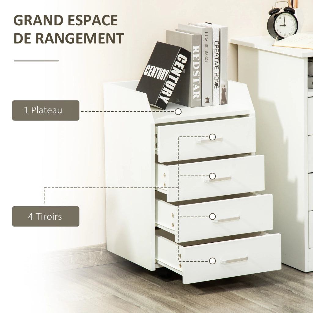 Caronnetta per scrivania con cassetti ¨C zephmum ¨C bianco 40x36x65 cm