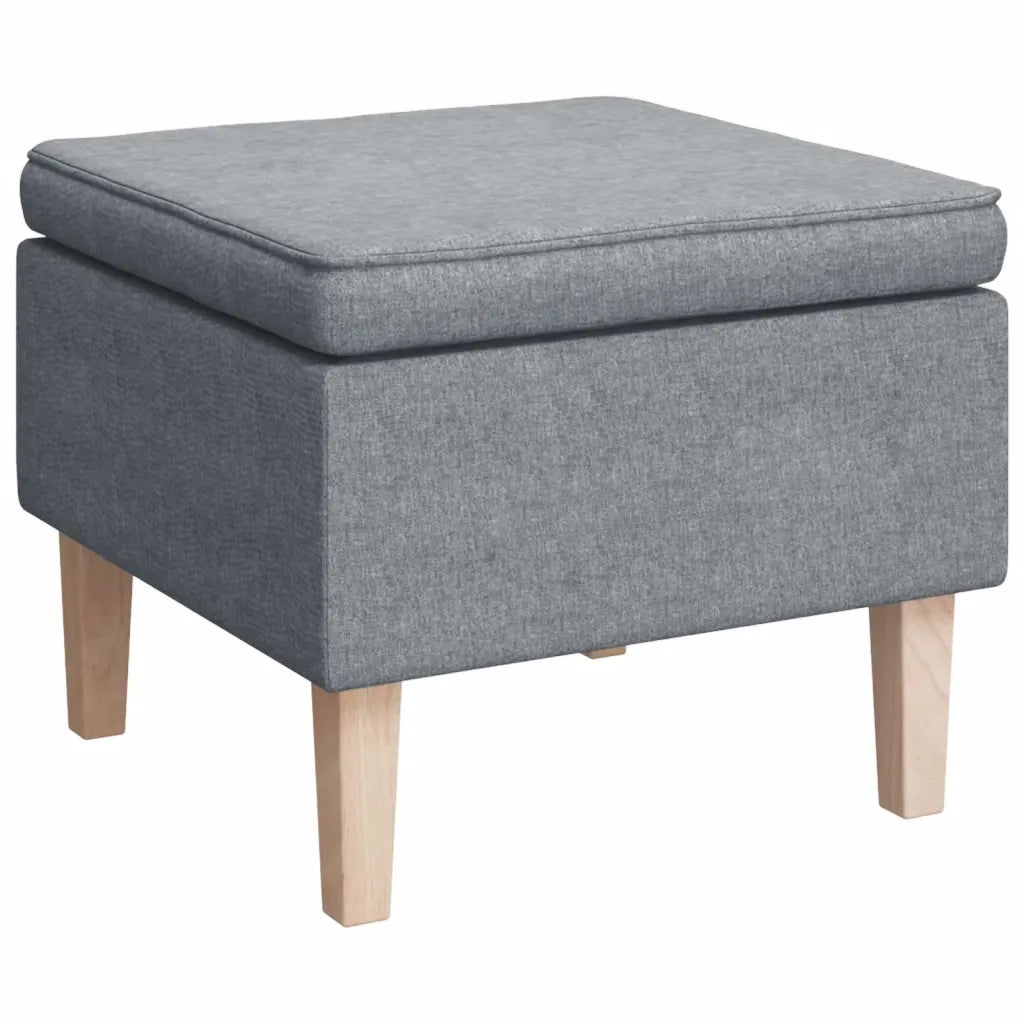 Poltrona con Gambe a Dondolo e Sgabello Grigio Chiaro Tessuto 3121272