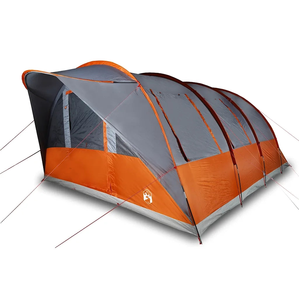 Tenda Familiare a Tunnel 7Persone Grigia Arancione Impermeabile 94627