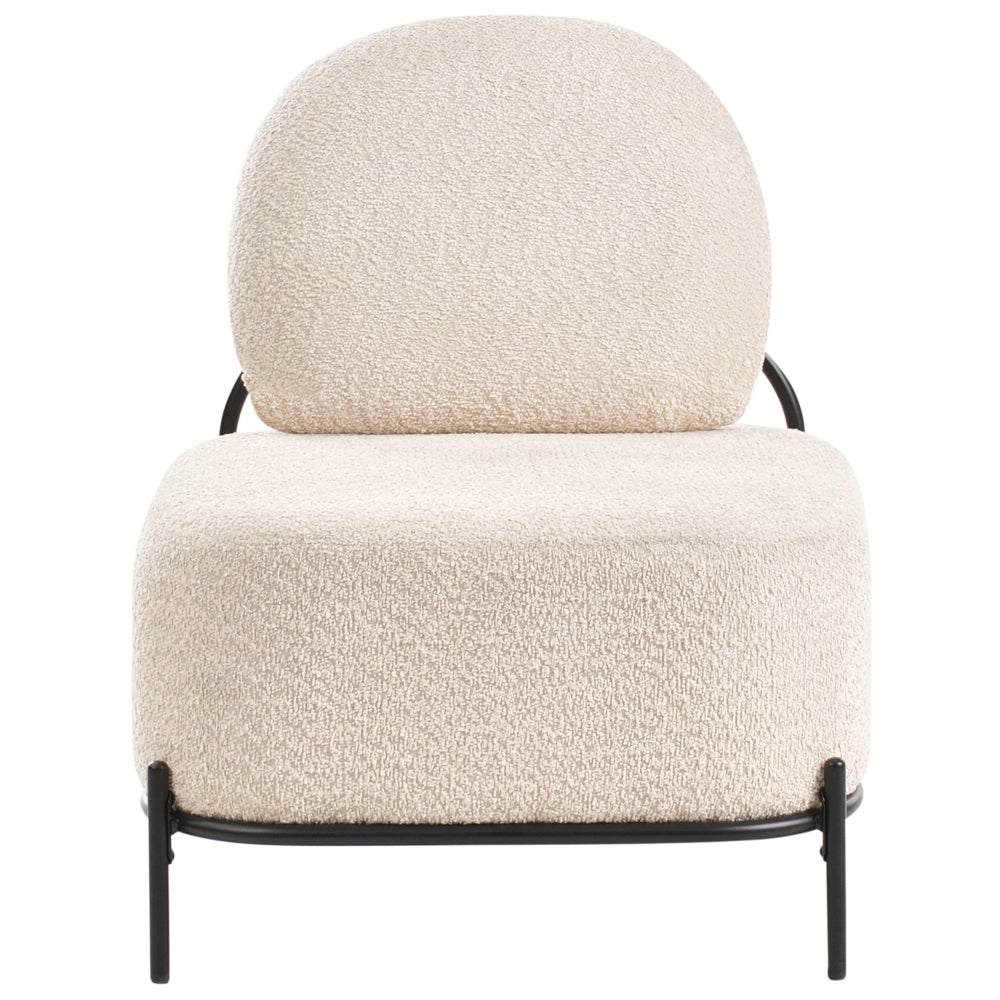 Poltrona imbottita con struttura in metallo Beige stile retrò