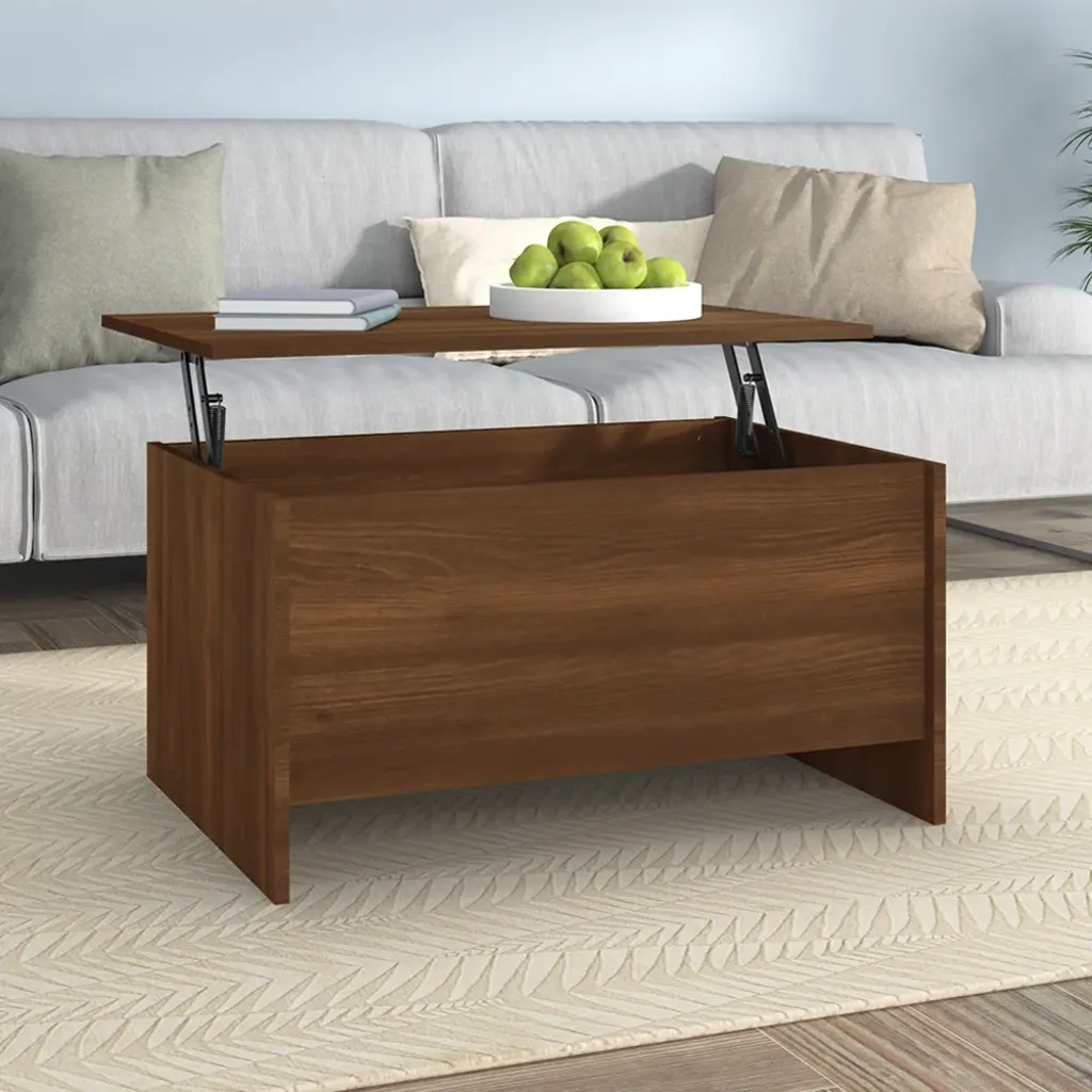 Tavolino Salotto Rovere Marrone 80x55,5x41,5 Legno Multistrato 819271