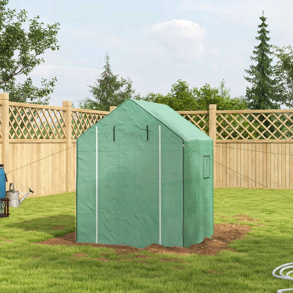 Serra da giardino con porta, finestre e ripiani 3 livelli ¨C zephmum ¨C 140x143x190 cm