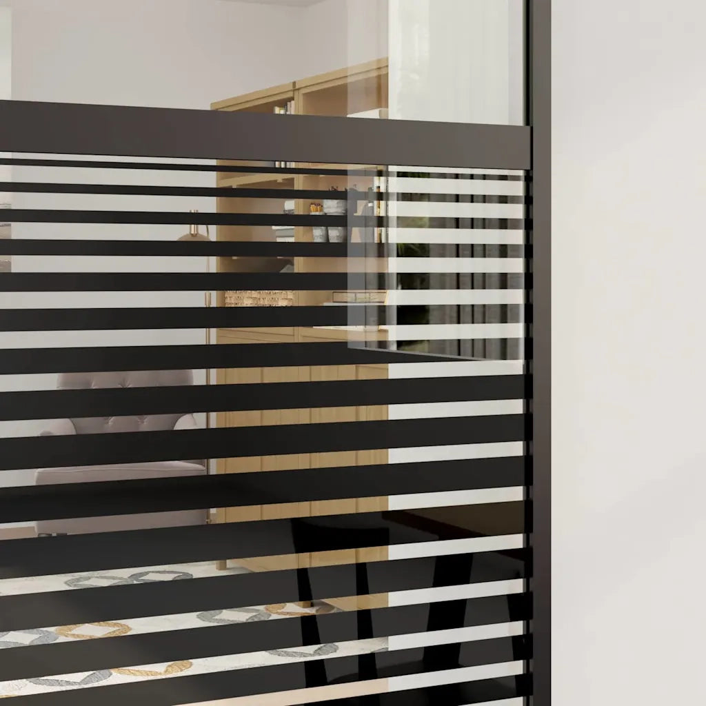 Porta in vetro Rigato Nero 90 x 2 x 205 cm Alluminio