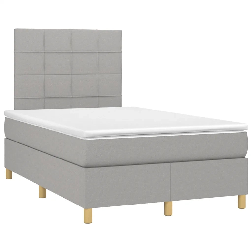 Giroletto a Molle con Materasso Grigio Chiaro 120x190cm Tessuto 3269930