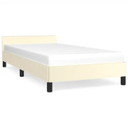 Letto singolo | Letto per adulti | Giroletto con Testiera senza Materasso Crema 90x200 cm