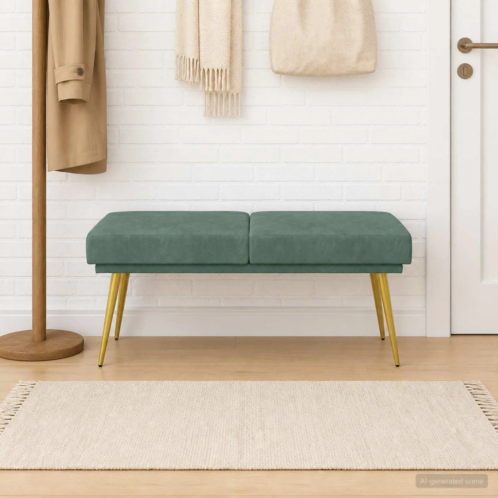 Panchina a doppio strato Verde Mare 120 x 45 x 46 cm Velluto 42038596