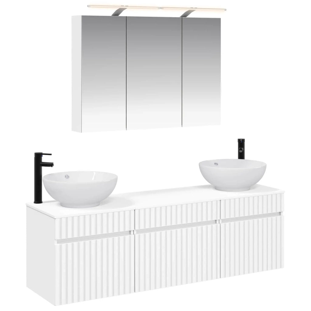 Set di Armadi da Bagno 4 pcs Bianco 100 x 14,5 x 70 cm 3406615