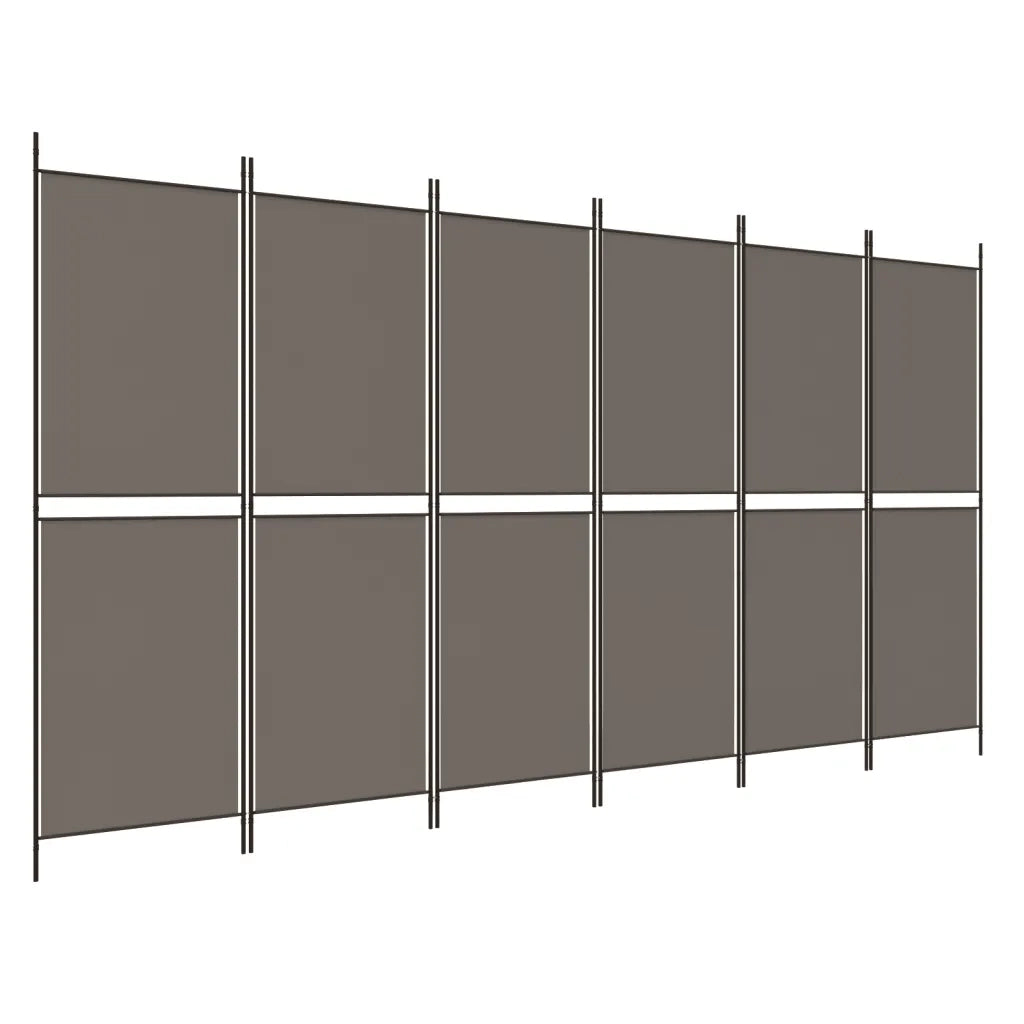 Divisorio Ambienti | Divider per stanze | Paravento a 6 Pannelli Antracite 300x200 cm Tessuto
