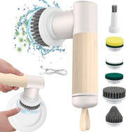 Spazzolatore a controllo manuale con 6 teste intercambiabili a spazzola - Spazzola elettrica senza fili per bagno, cucina e pavimento
