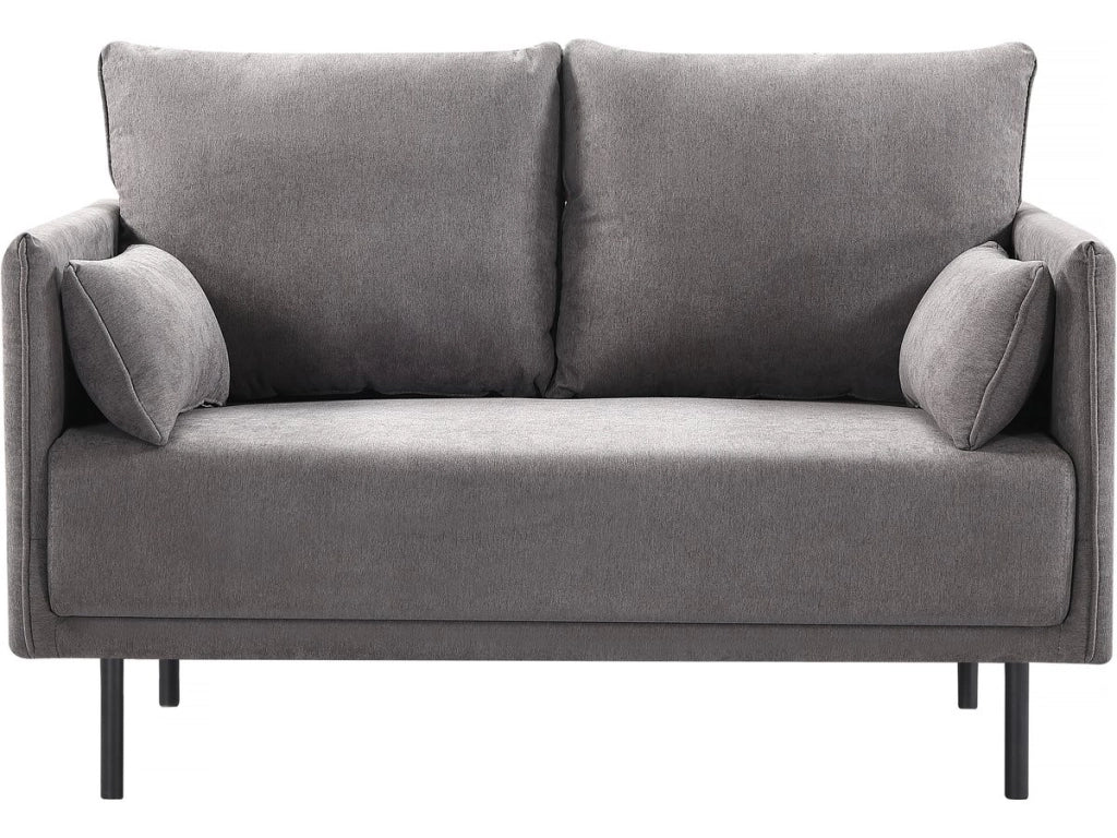 Divano in tessuto "Rudy" - 132 x 78 x 88 cm - 2 posti - Grigio scuro