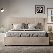 Letto matrimoniale francese senza rete imbottito 140x200 similpelle tortora Mika