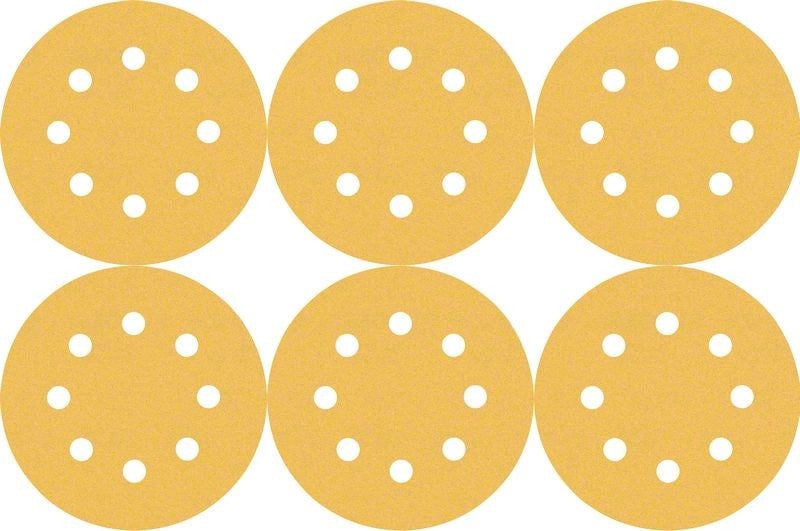 2608900812 - KIT 6 FOGLI BOSCH D.125mm GRANE ASSORTITE 8 FORI , EXPER for LEGNO+VERNICE