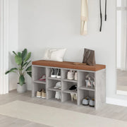 Scarpiera-Scaffale per scarpe Grigio Cemento 103x30x48 cm in Legno Multistrato