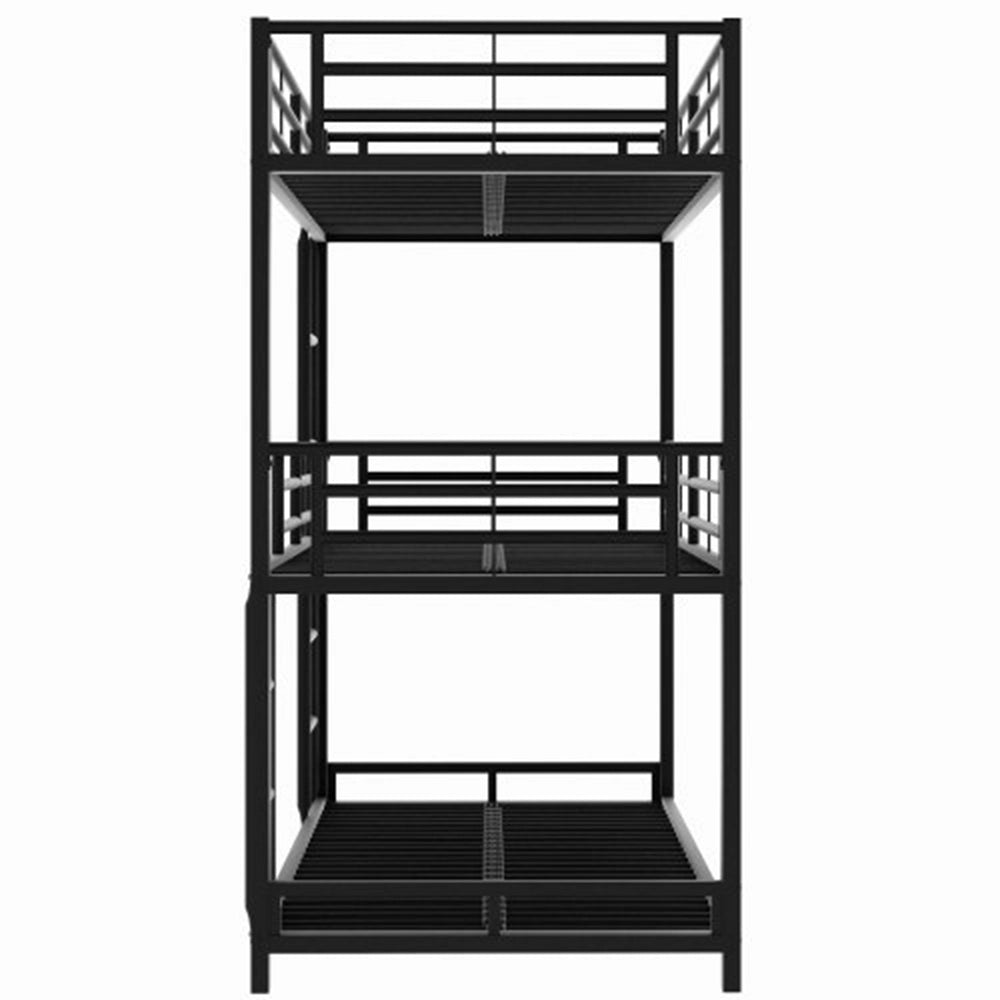 Letto a castello triplo - Xylo - 90x200cm - Nero - Per bambini adolescenti adulti