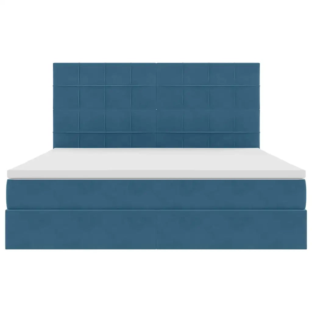 Letto con contenitore LED e materasso Blu Scuro 180 x 200 cm
