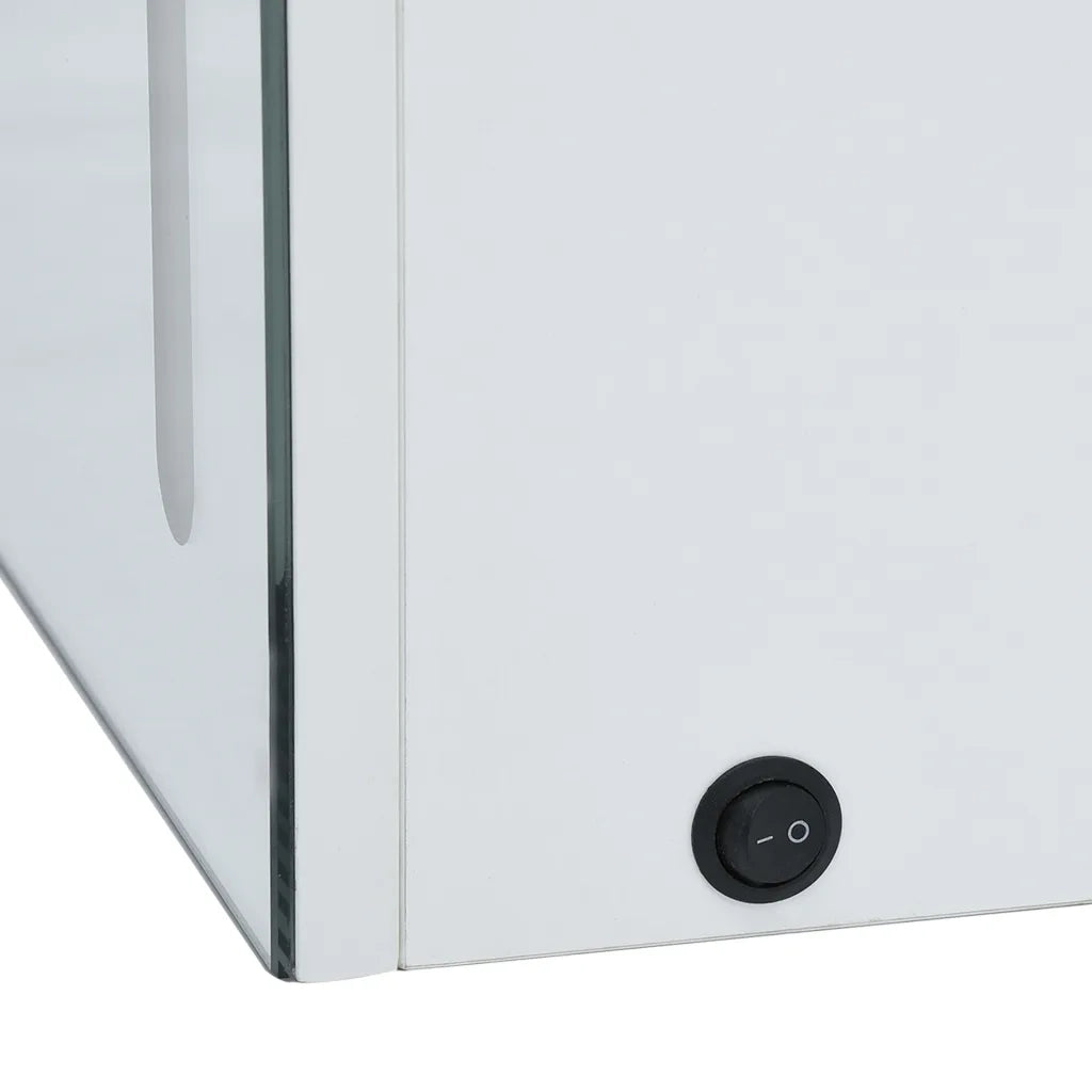 Armadietto Bagno con Specchio e LED-Mobiletto a specchio 60x14x62 cm