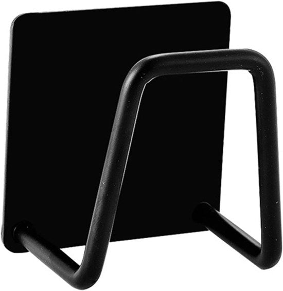 Pacco da 4 di supporto per spugne adesivo, supporto per spugne in acciaio inossidabile per la cucina, organizzatore per asciugamani da cucina, organizzatore per la doccia, cerniera per la cucina e la stanza da bagno, bianco