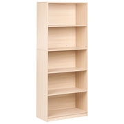 Libreria a 5 ripiani in stile minimalista in truciolato marrone chiaro soggiorno salotto