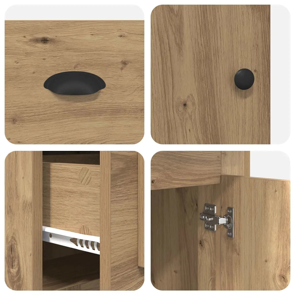 Scrivania | Tavolo da Ufficio con armadietto Rovere artigianale 154,5 x 50 x 75 cm
