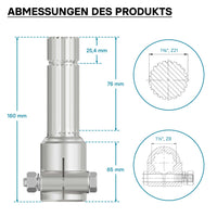 Boccola albero cardanico 160mm Attacco scanalato 8-32x38x6 per albero uscita 1 3/8" 21D Trattore