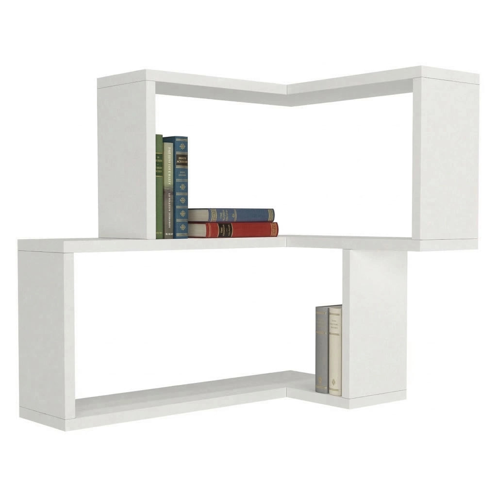 Omignano, Mensola 2 Ripiani, 45x15x55h cm Bianco