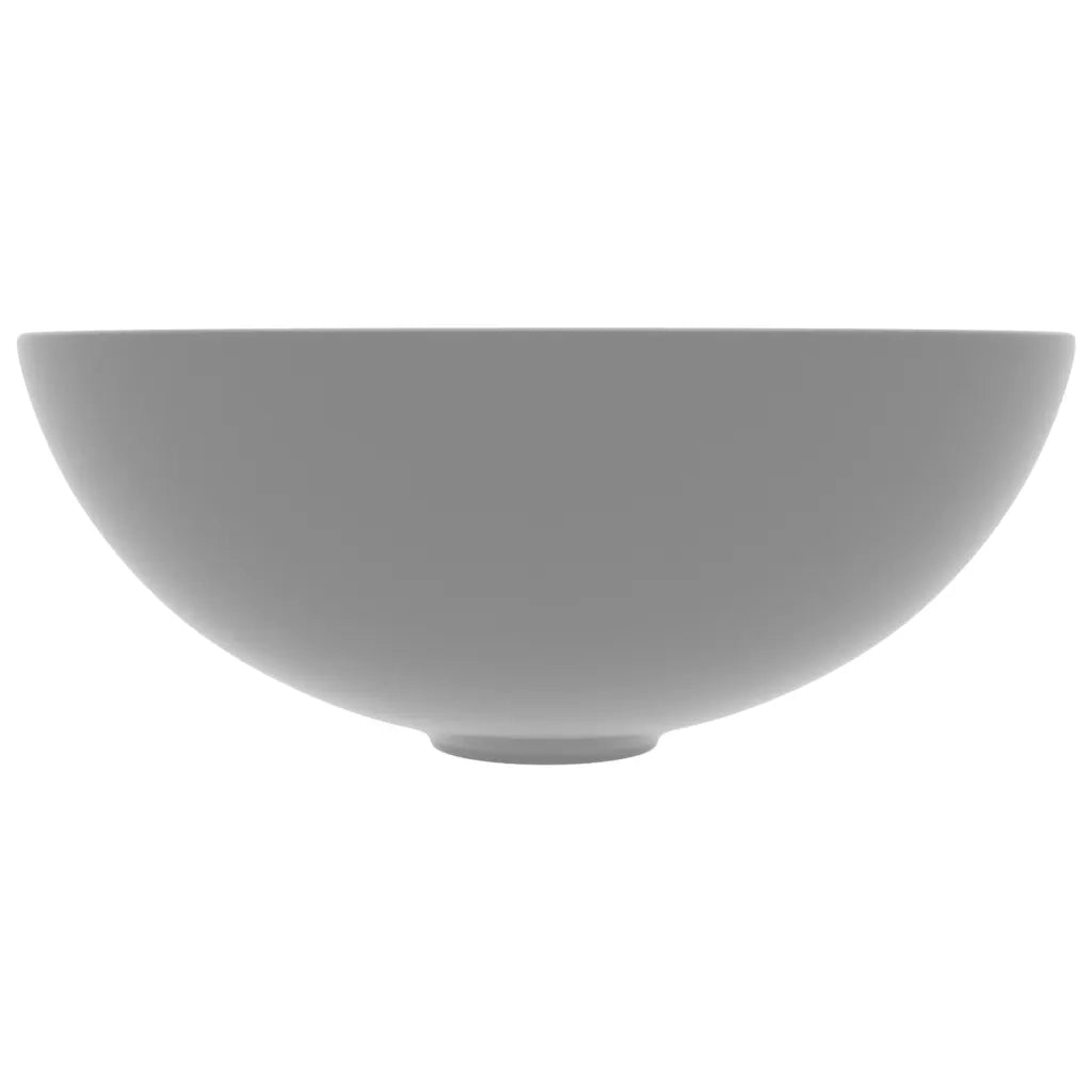 Lavandino da Bagno in Ceramica Grigio Chiaro Rotondo 146982