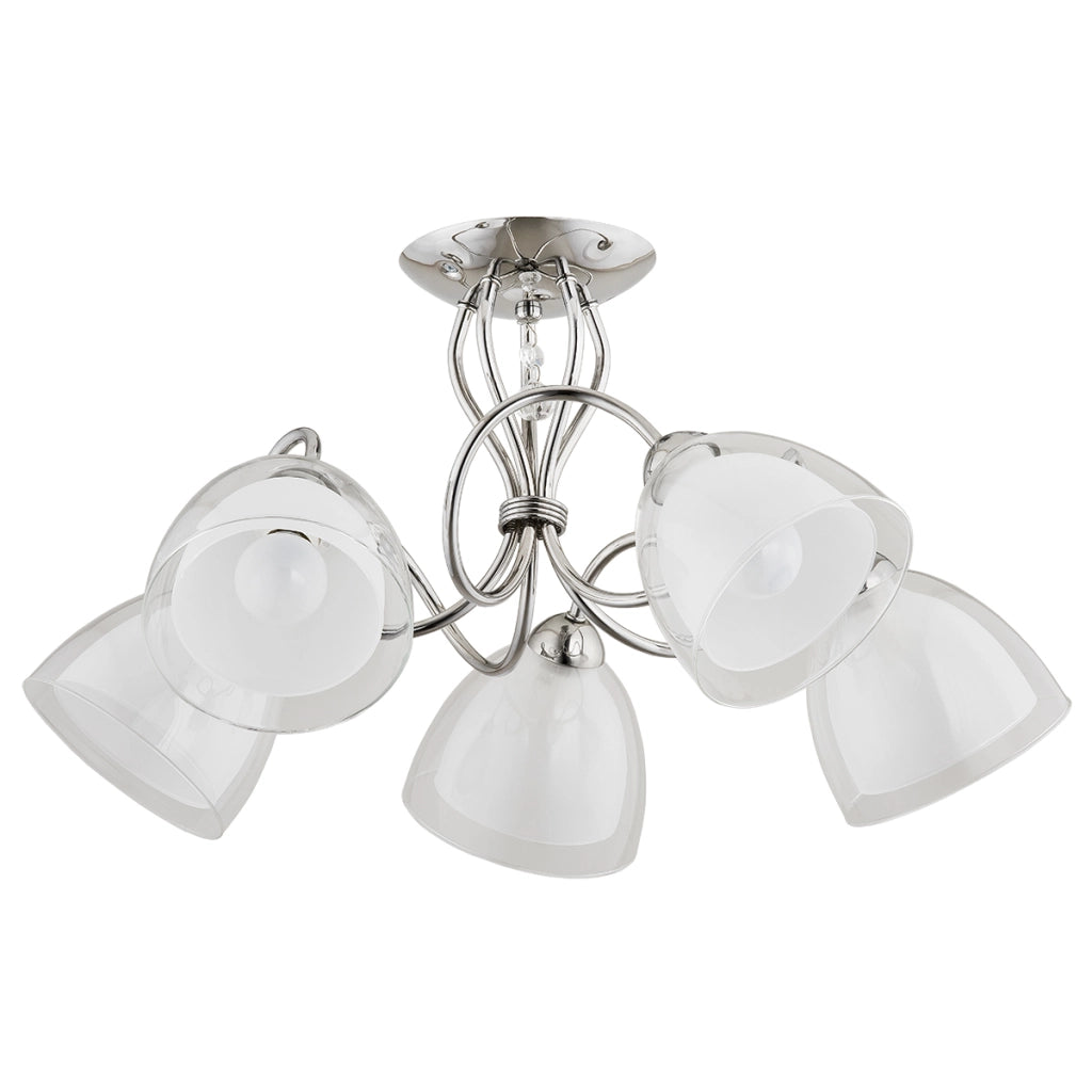 Plafoniera decorativa Adelina Alfa cromo 5xE14 bracci intrecciati