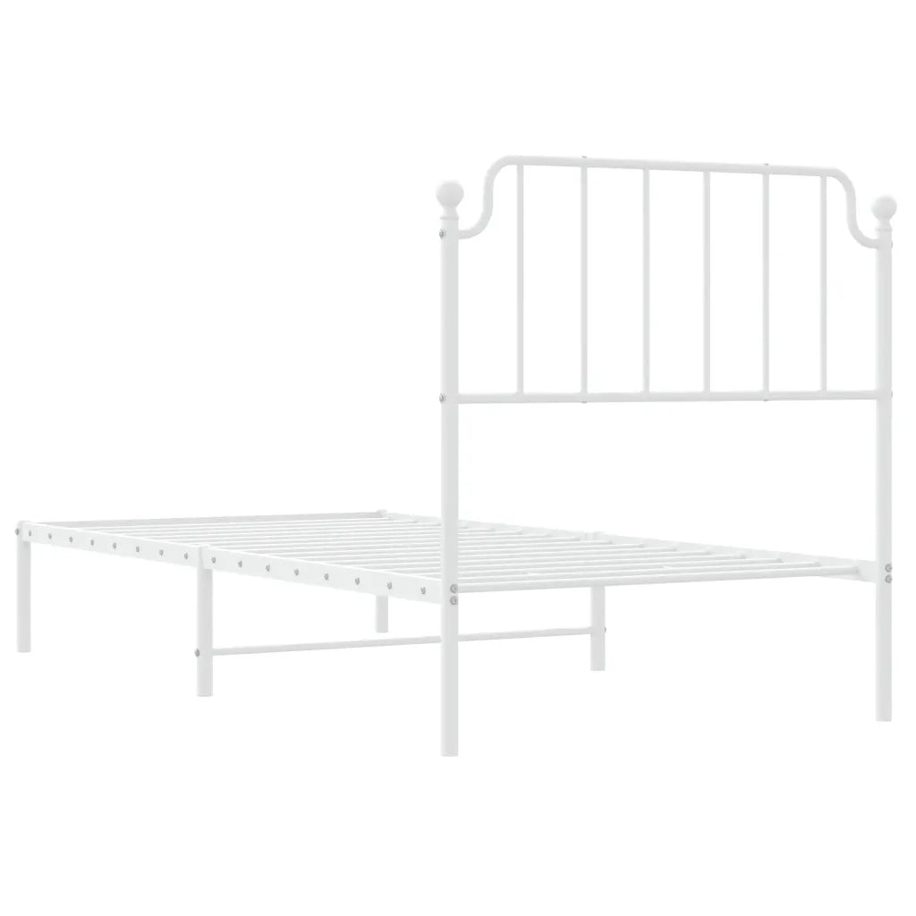 Giroletto con Testiera Metallo Bianco 90x200 cm