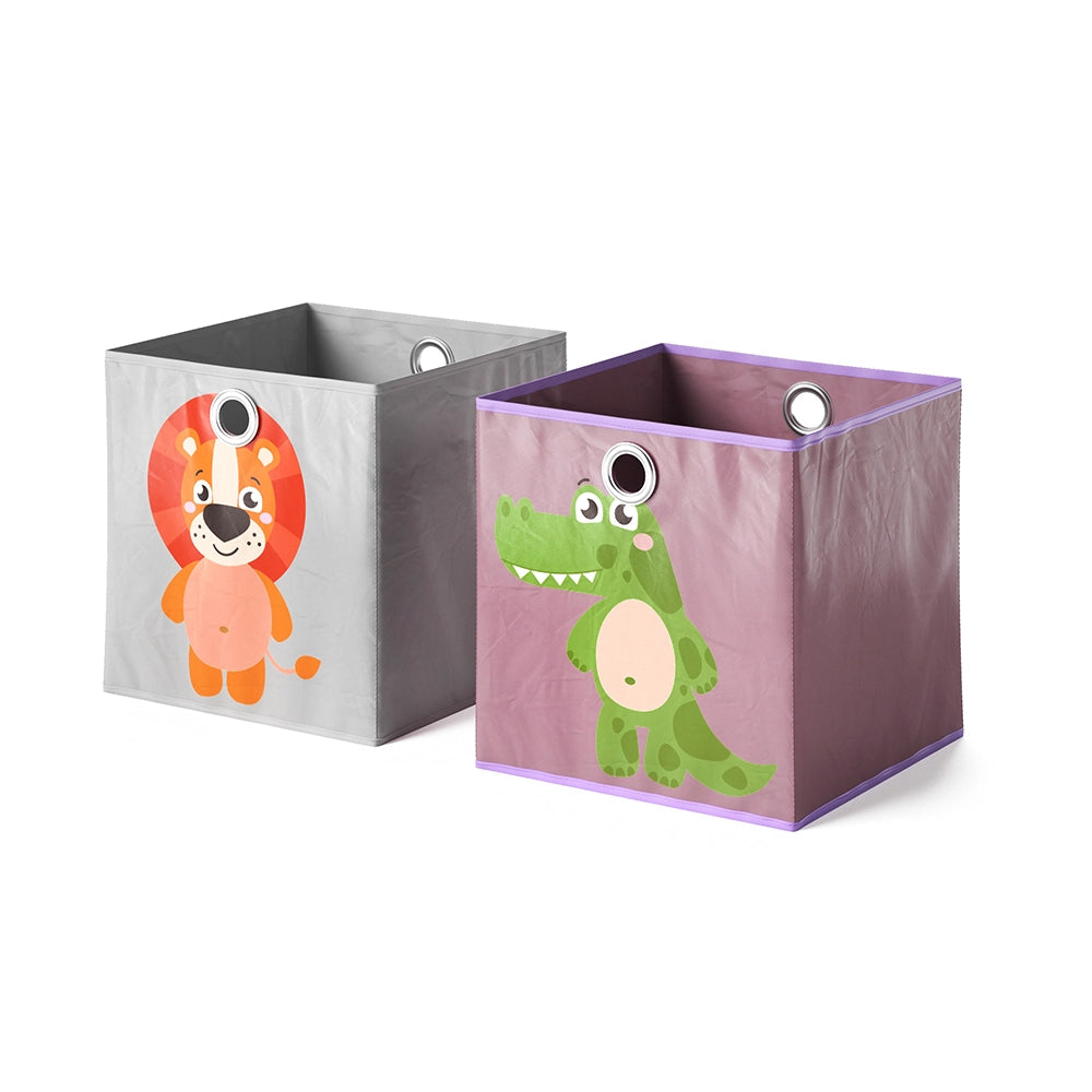 Vicco Scatola pieghevole Grigio/viola 30 x 30 cm Set di 2