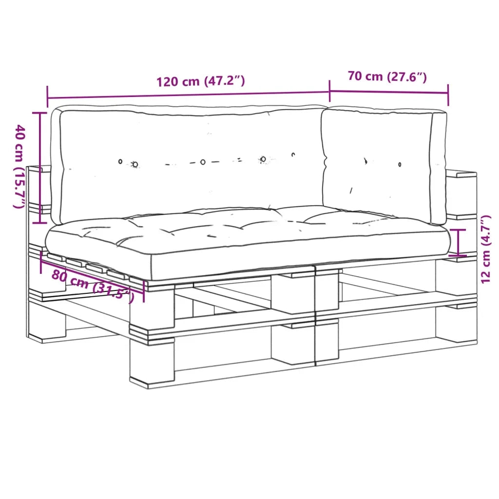 Cuscini per Pallet 3 pz Rosso Vino in Tessuto 3217129