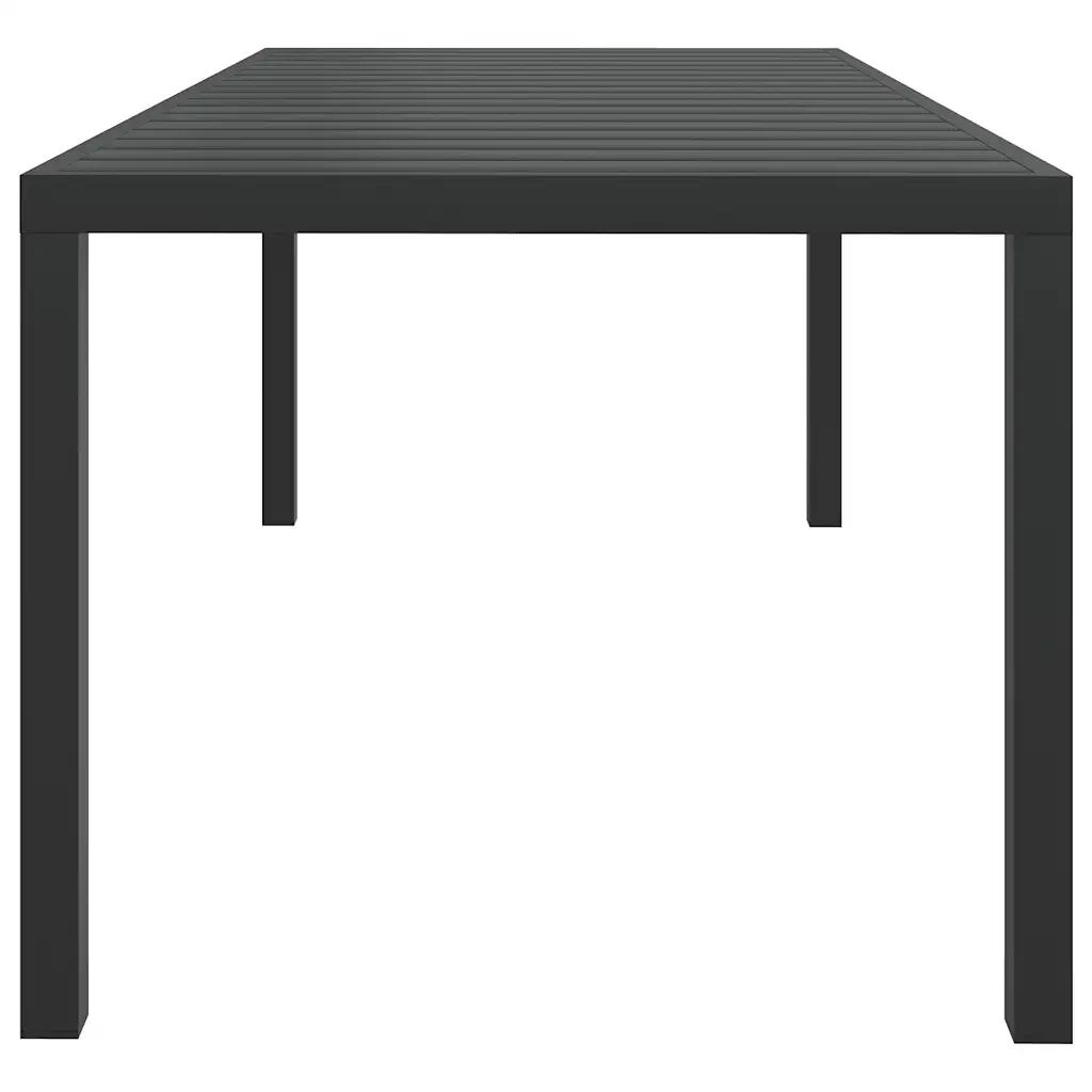 Tavolo da Giardino Nero 185x90x74 cm in Alluminio e WPC 42792