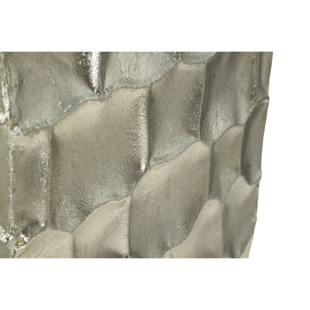 Set di 3 Vasi Decorativi VKH422, Argento, Metallo, 38,1x38,1x90,8 cm