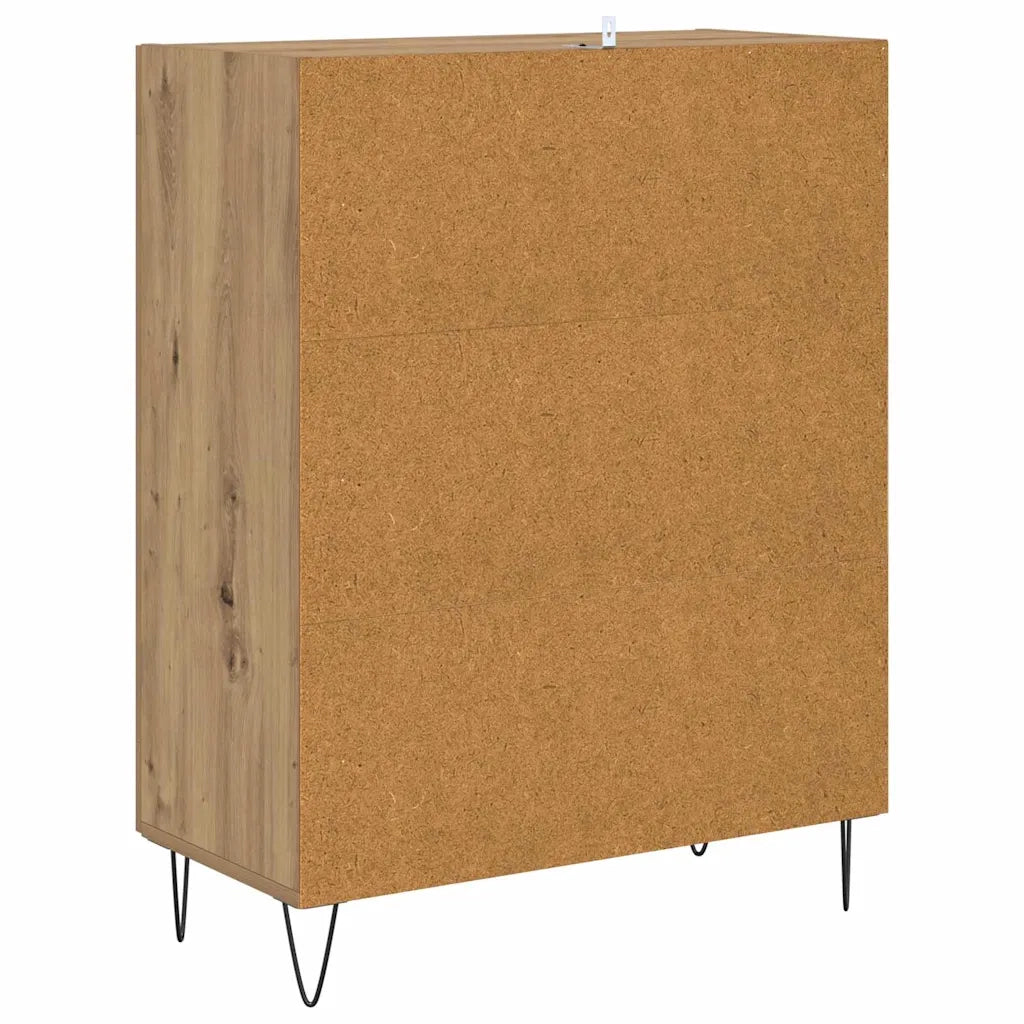 Credenza | Madia | Buffet da pranzo | Armadio da pranzo Rovere artigianale 69,5 x 34 x 90 cm Legno multistrato