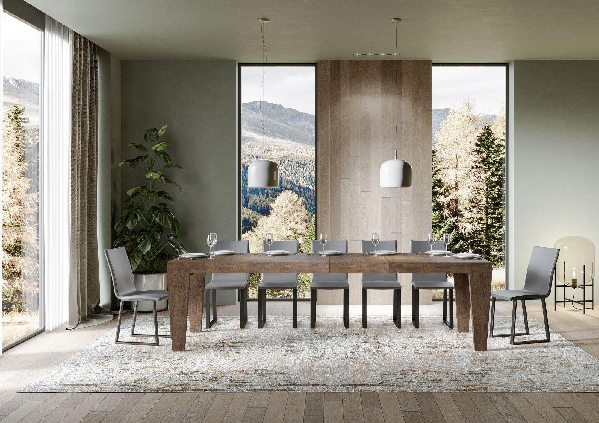 Tavolo Allungabile 180/440x90x77 cm Spimbo Premium Noce