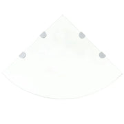 Mensola angolare con staffe cromate e vetro trasparente 45x45 cm 2702219/2