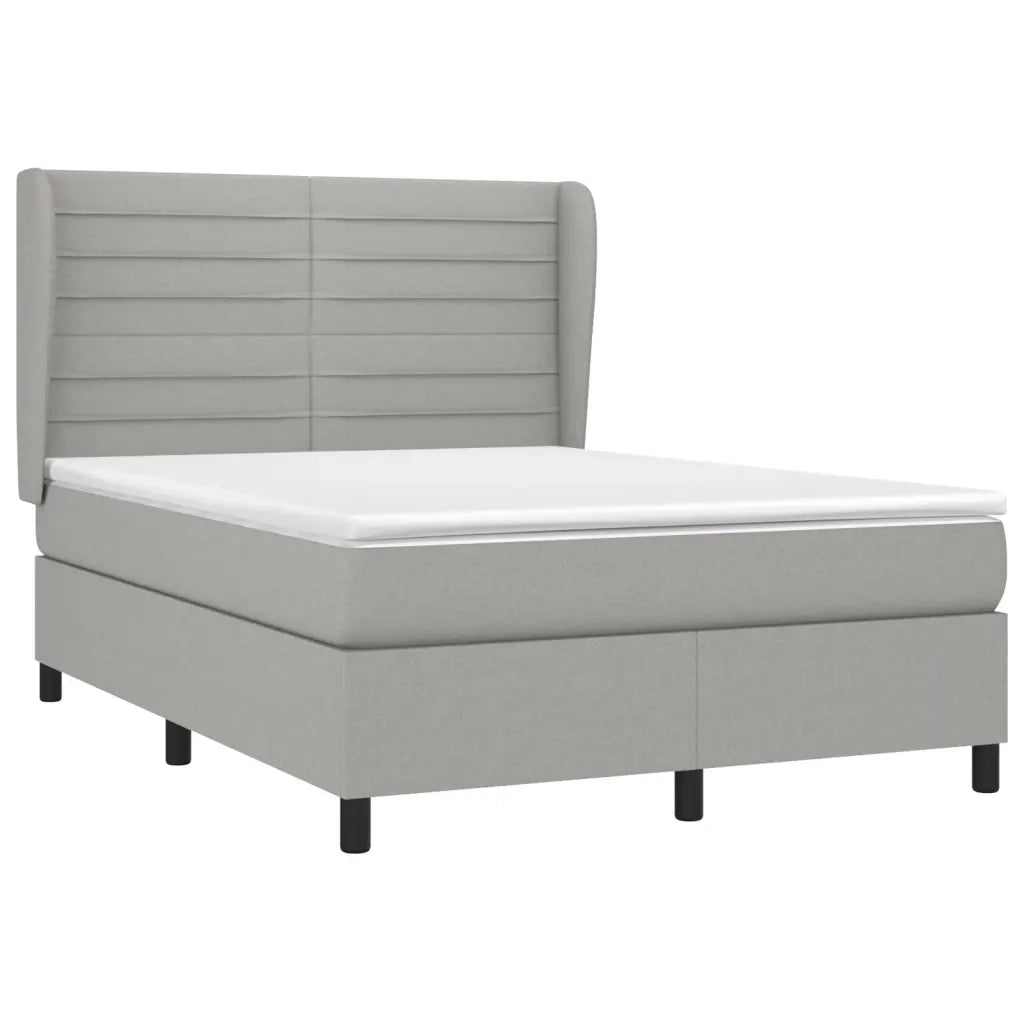 Giroletto a Molle con Materasso Grigio Chiaro 140x190cm Tessuto 3128037