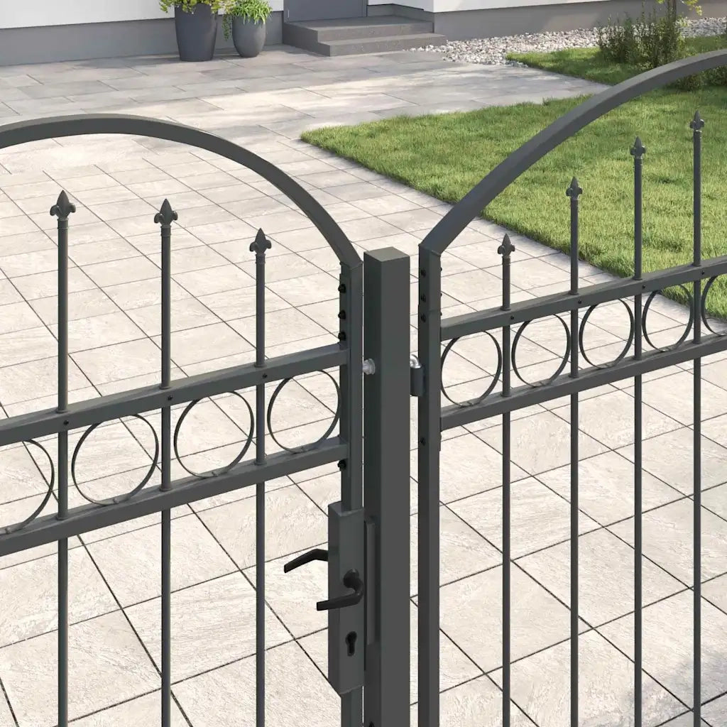 Cancello da Giardino con Parte Superiore Arcuata Assen Grigio